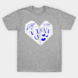 folded heart love note T-Shirt
